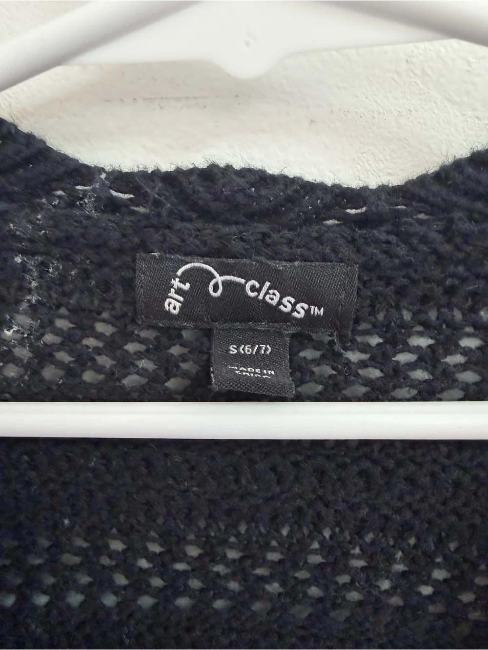 art class Black Crochet Tie-Front Cardigan